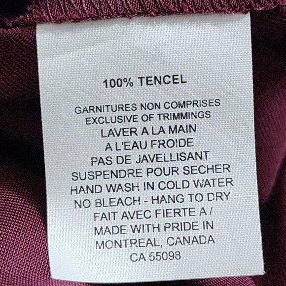 Jennifer Glasgow Burgundy Colorblock Patchwork Tencel Tunic Shift Dress - Picture 7 of 7